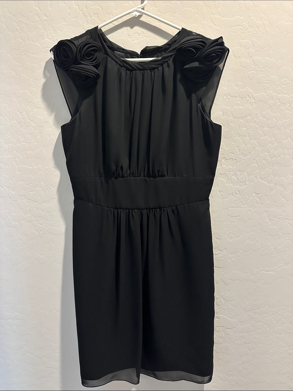ABS Collection Black Rosette Shoulder Party Dress size 8
